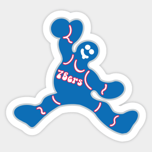 Jumping Philadelphia 76ers Gingerbread Man Sticker